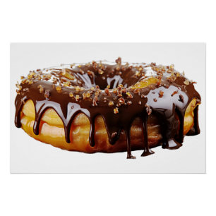 Póster Donut decadente de SlipperyJoe's cubierto de grues