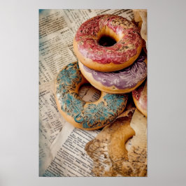 Póster Donut floral