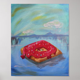 Póster Donut flotante