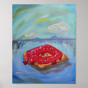 Póster Donut flotante