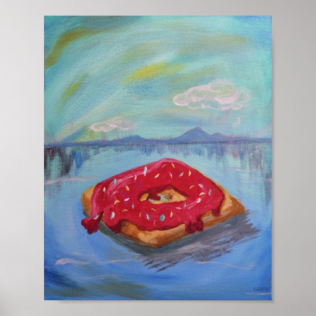 Póster Donut flotante (Frente)