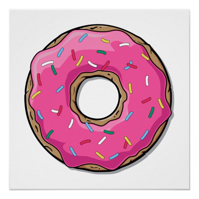 Póster Donut rosado personalizado con rociadores (Anverso)
