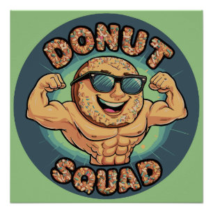 Póster Donut Squad - Músculos y Glaseado