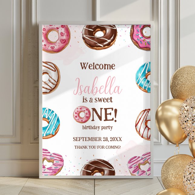 Póster Donut Sweet One Chica Sprinkles Signo de bienvenid (Subido por el creador)