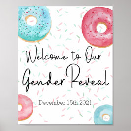 Póster Donut Welcome Sign for Gender Reval Fiesta