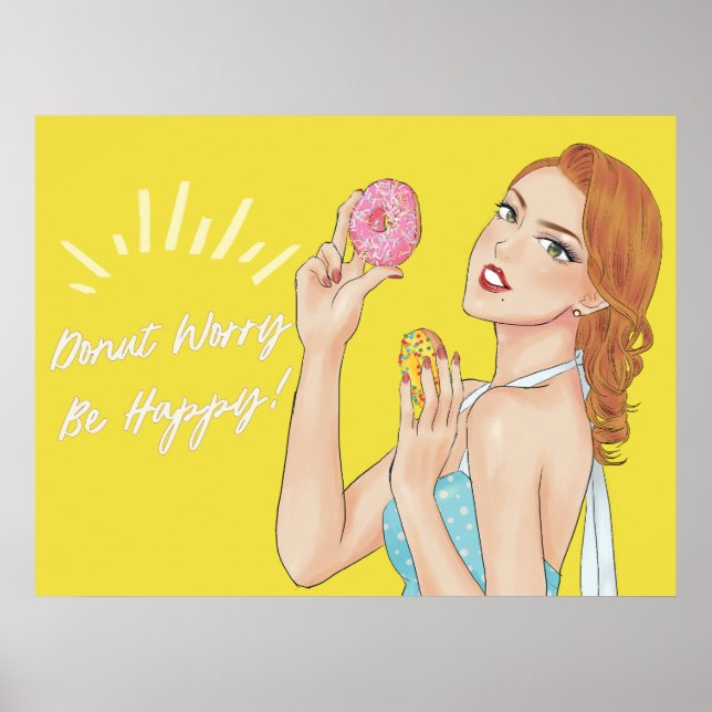 Póster Donut Worry, Be Happy (Frente)