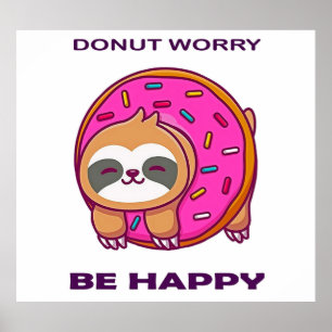 Póster Donut worry Be happy