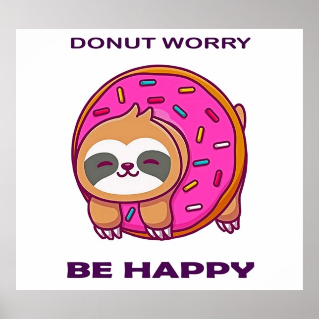 Póster Donut worry Be happy (Frente)
