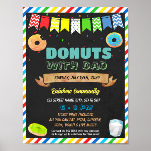 Póster Donuts con la plantilla de eventos de recaudación