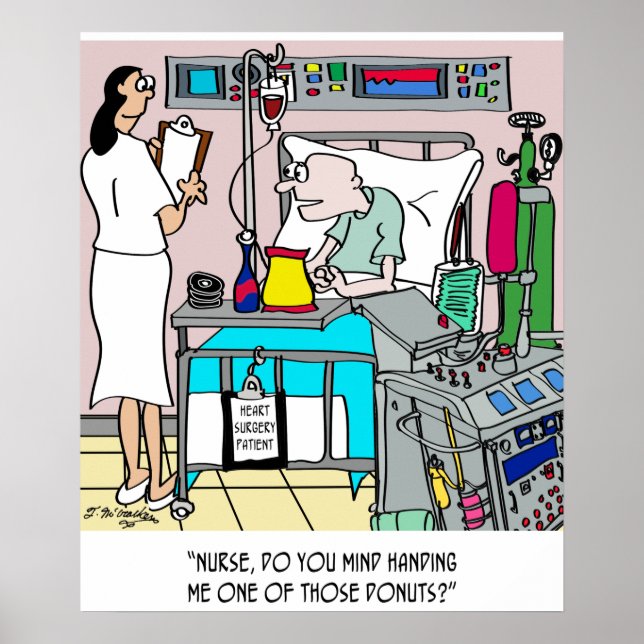 Póster Donuts en la sala cardíaca (Frente)