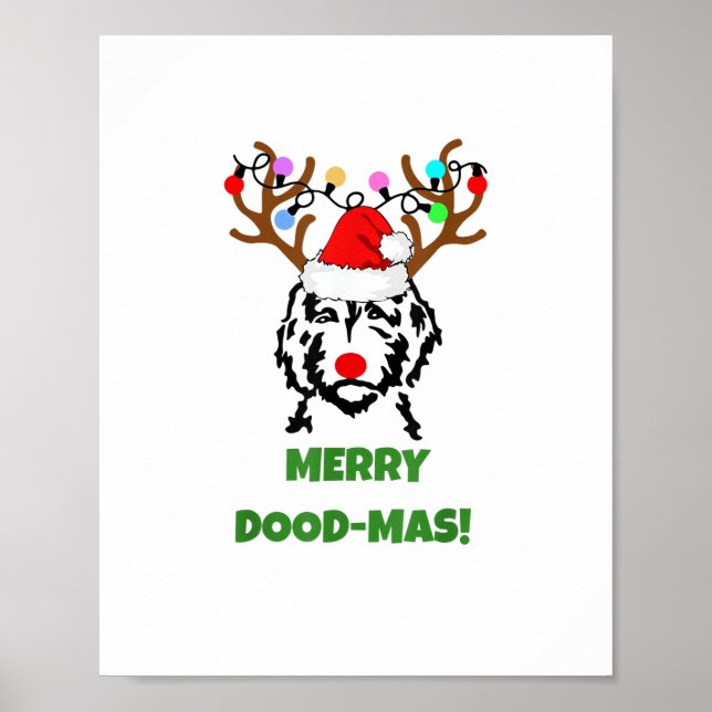 Póster Dood Doodle Dood-Mas Funny Dog Navidades (Frente)