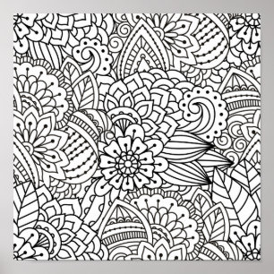 Póster Doodle 2 del diseño floral