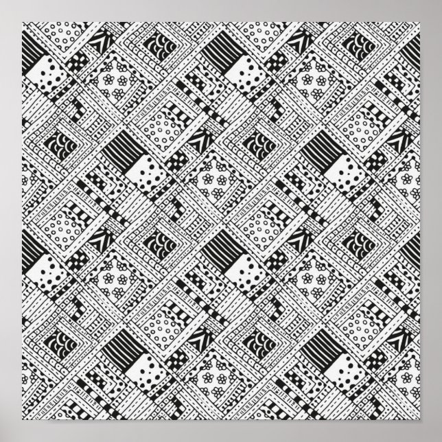 Póster Doodle 2 del patrón indio (Frente)