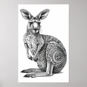 Póster Doodle art Kangaroo
