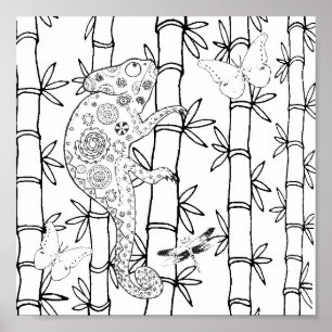 Póster Doodle Chameleon 2