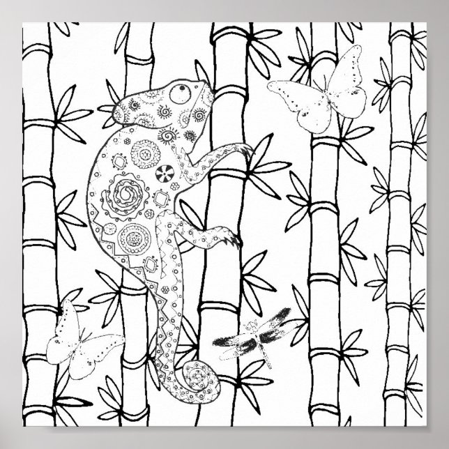 Póster Doodle Chameleon 2 (Frente)