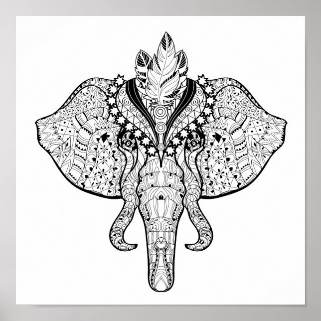 Póster Doodle Circus Elephant 2 (Frente)