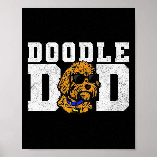 Póster Doodle Dad Funny Goldendoodle Best Dog Dad Ever Fa (Frente)