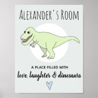 Doodle de dinosaurio T-Rex para bebé con nombre pa
