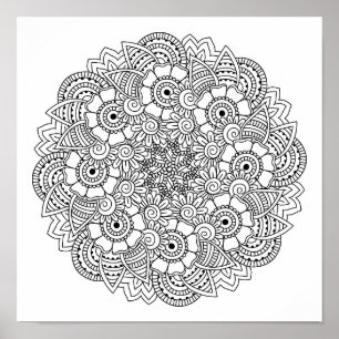 Póster Doodle de diseño redondo 2