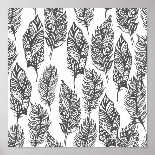 Póster Doodle de plumas blandas 2 (Frente)