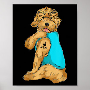 Póster Doodle dorado que amo a papá Tattoo Appartal, perr