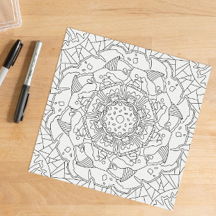 Póster Doodle Felices: Página de Colorear Alegre