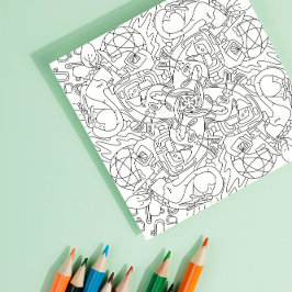 Póster Doodle Felices: Página para colorear alrededor del