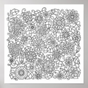 Póster Doodle floral étnico 2