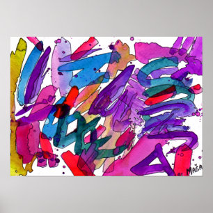 Póster Doodle Fruital Do Abstract Art Poster