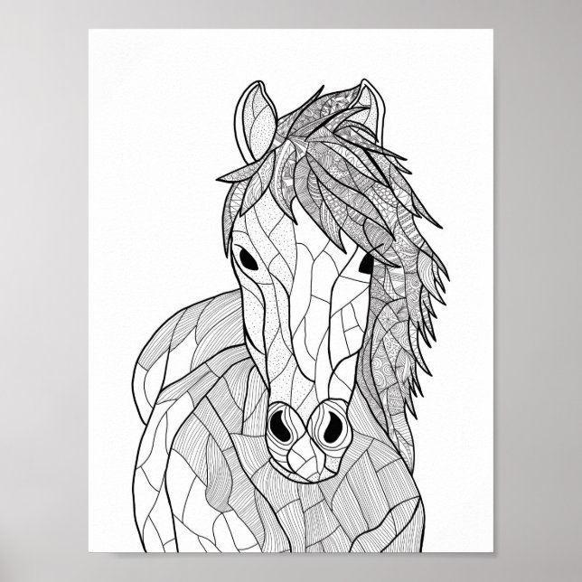 Póster Doodle Horse (Frente)