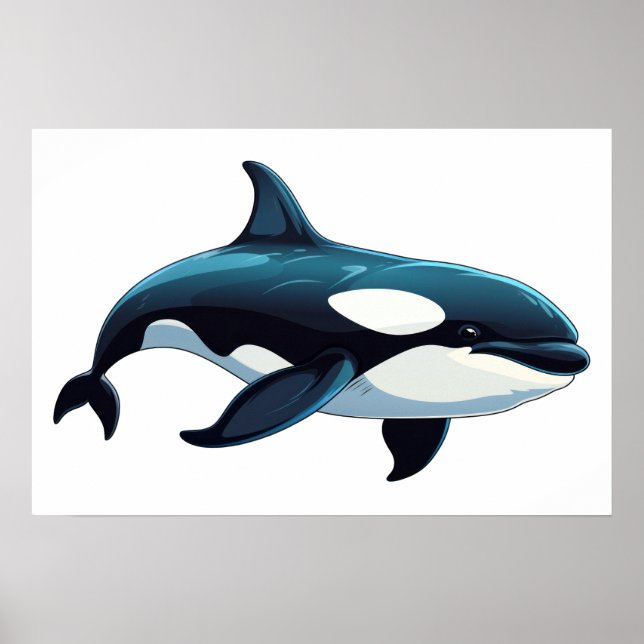 Póster Doodle orca lindo pequeño (Frente)