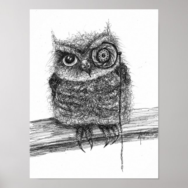 Póster Doodle Owl (Frente)