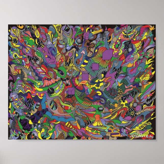 Póster Doodle sobre esteroides (Frente)