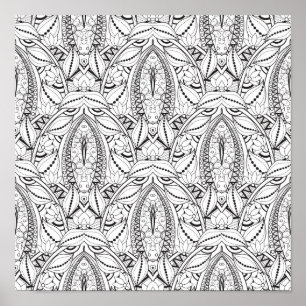 Póster Doodle tribal abstracto 2