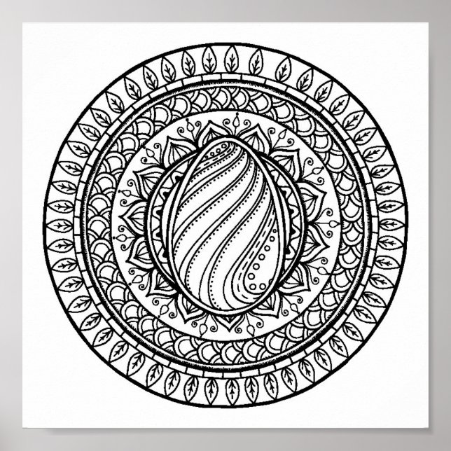 Póster Doodle tribal circular 2 (Frente)