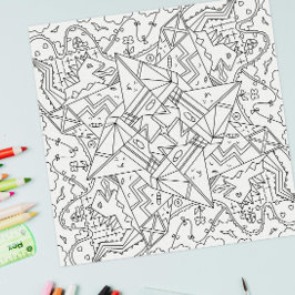 Póster Doodles Felices: Página para colorear de la tierra