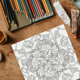 Póster Doodles Felices: Página para Colorear de la Tierra