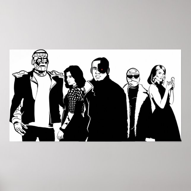 Póster Doom Patrol fresco como negro (Frente)