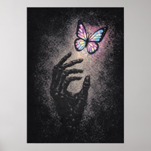 Póster Dopamina Gótico, Salud Mental, Mariposa Abstracta