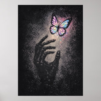 Póster Dopamina Gótico, Salud Mental, Mariposa Abstracta
