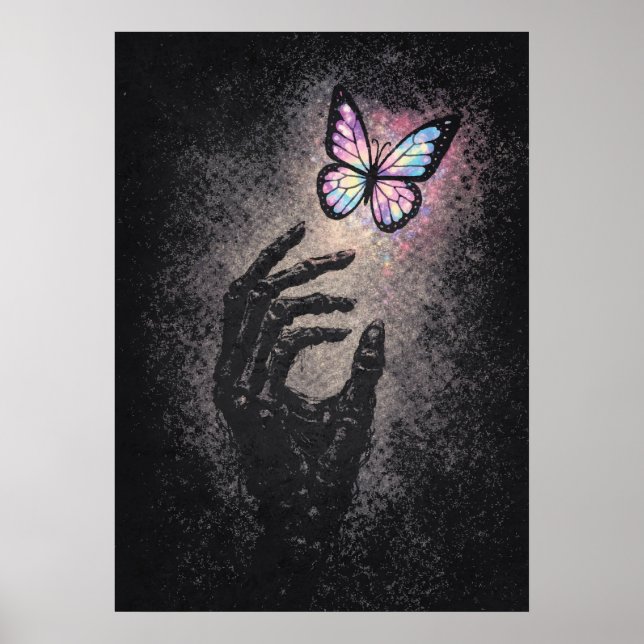 Póster Dopamina Gótico, Salud Mental, Mariposa Abstracta (Frente)