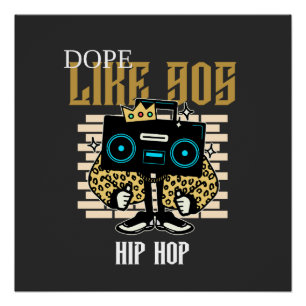 Póster Dope Como el Boombox de Streetwear de los 90