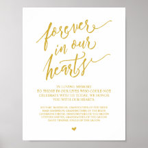 Póster dorado conmemorativo para siempre en nuestr