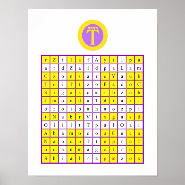 Póster Dorado Dawn Enochian Air Tablet / Wattower (Frente)