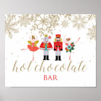 Póster dorado de barra de chocolate caliente para