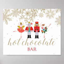 Póster dorado de barra de chocolate caliente para