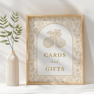 Póster Dorado Perfect Pear Bridal Shower Cards & Gifts Ró