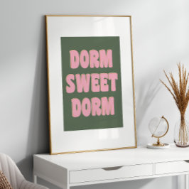 Póster Dorm Sweet Dorm Colorful Lettering Pink Green