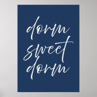 Póster Dorm Sweet Dorm Navy | Arte de Pared Preppy